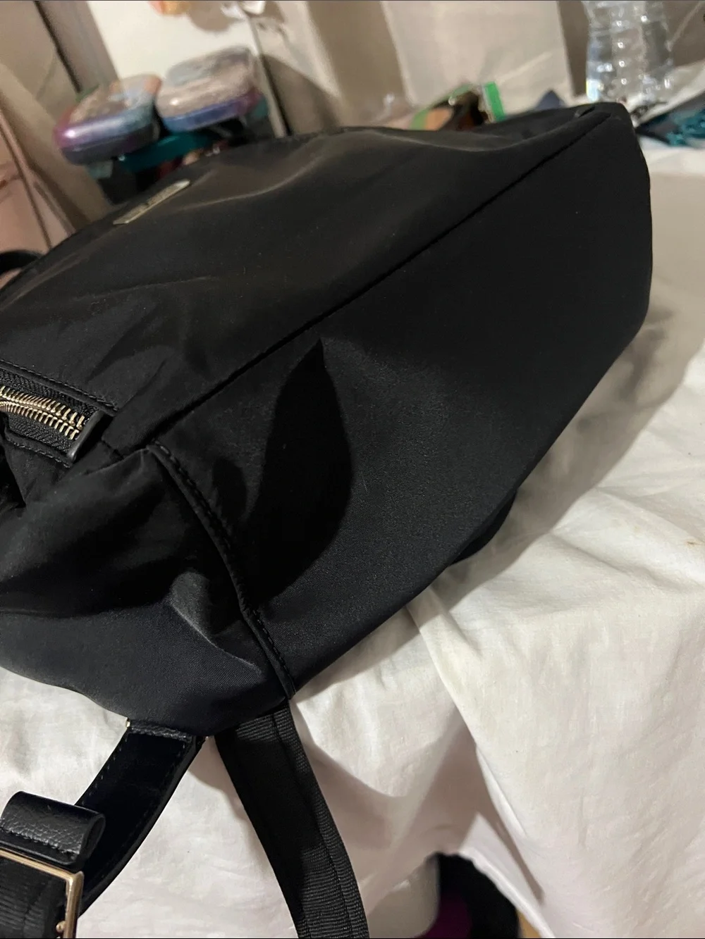 kate spade Black Nylon Backpack with Front Zip Pocket
